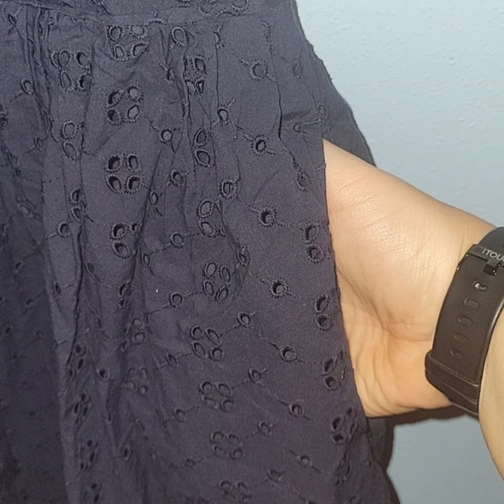 J.Crew Elegant Dark Blue Lace Sleeveless Dress